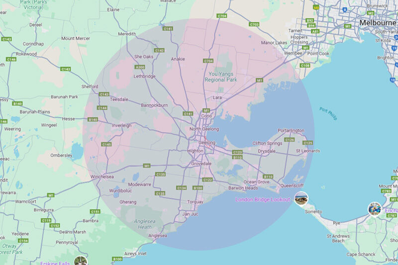 Geelong Area Map - Dodds Plumbing Ballarat